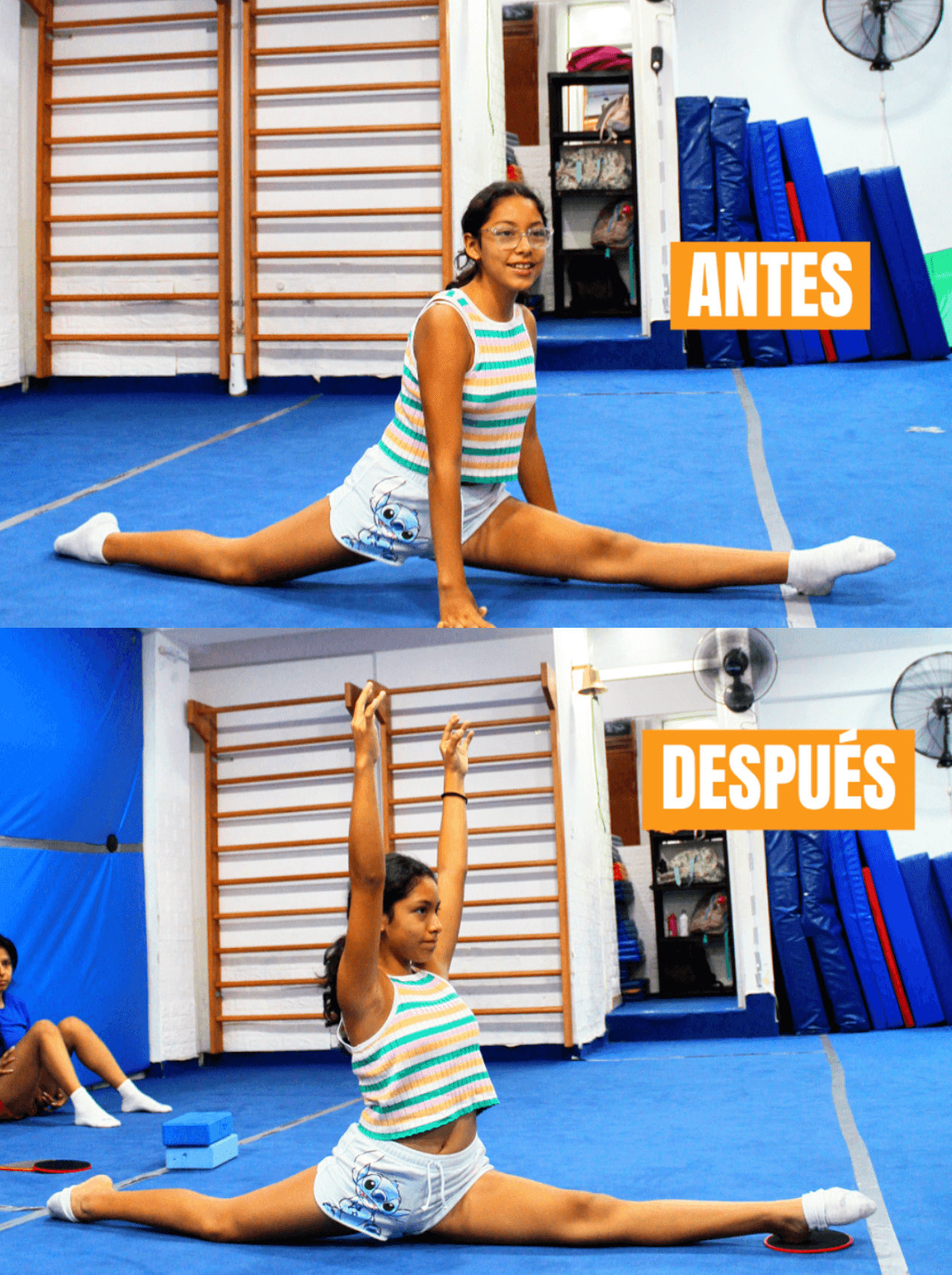 Antes y después — apertura lateral